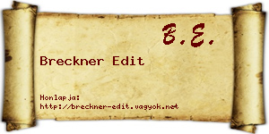 Breckner Edit névjegykártya